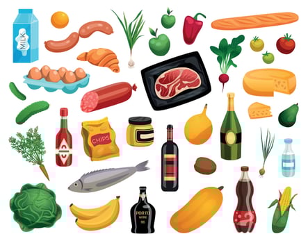 Food Isolated Icons Set vector