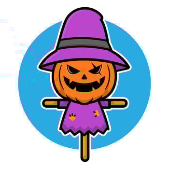 Scary halloween scarecrow illustration vector