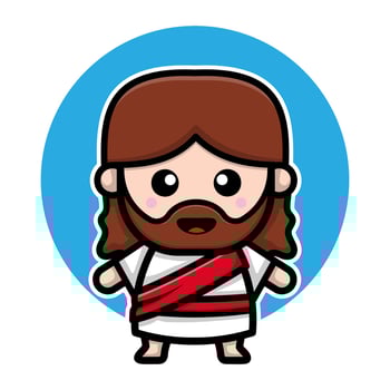 Cute jesus christ cartoon character vector
