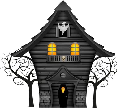 halloween isolated haunted house vector