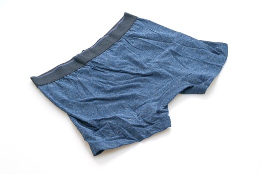 Blue men underwear on white background photo
