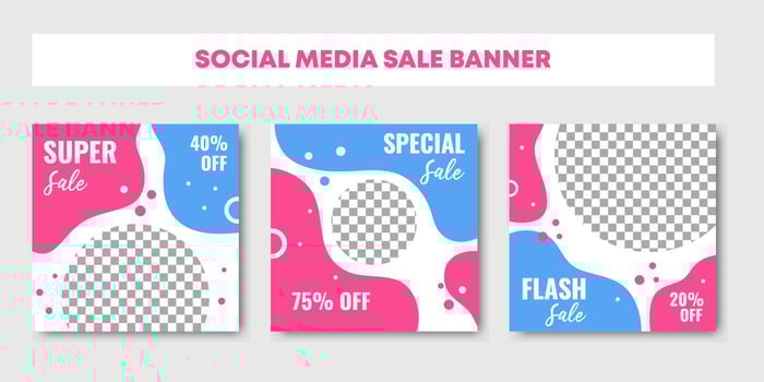 sale social media post design templates set with Fashion sale banner vector