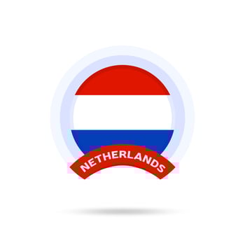 netherlands national flag Circle button Icon. vector