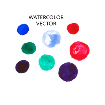 Vector watercolor ink spot. Set brush stroke