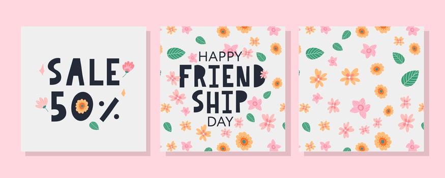 Happy Friendship Day greeting card. vector