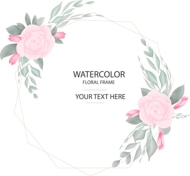 watercolor floral frame vector