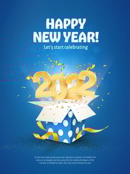 2022 Happy New Year vector illustration. Merry Christmas celebration.