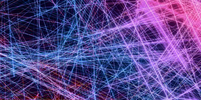 laser beam effect on a black background 3D illustration photo