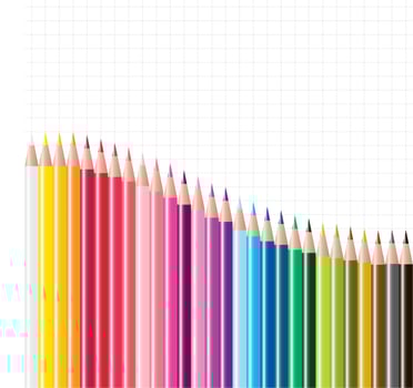 vector set of colored pencils