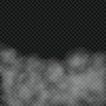 smoke or cloud isolated, transparent effect. vector