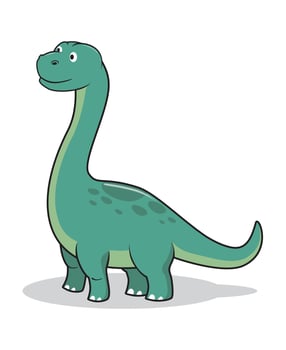 Sauropoda Dinosaurs Brontosaurus Cartoon Illustrations vector