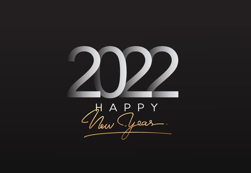 2022 modern logotype, happy new year 2022 sign, modern design vector