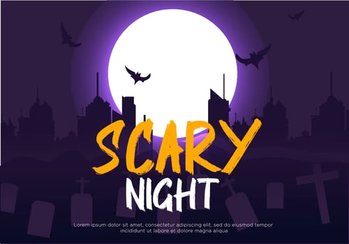 scary night halloween in town background vector
