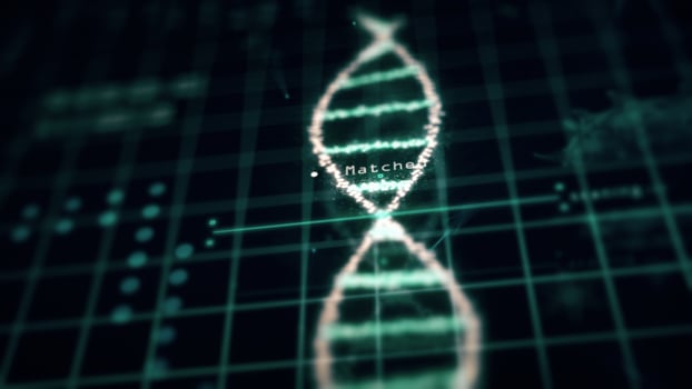Medical tech spiral DNA Chromosome laboratory virus analysis photo