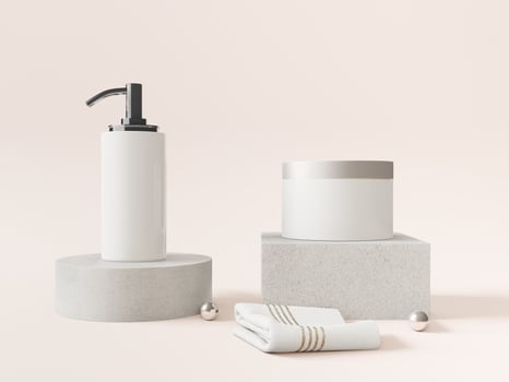 Cosmetic jars and pump bottles photo