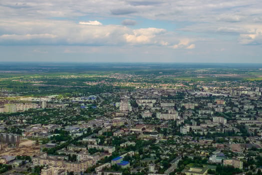 Ukrainian aerial landscape. Zhytomyr, Polissya region, Ukraine photo