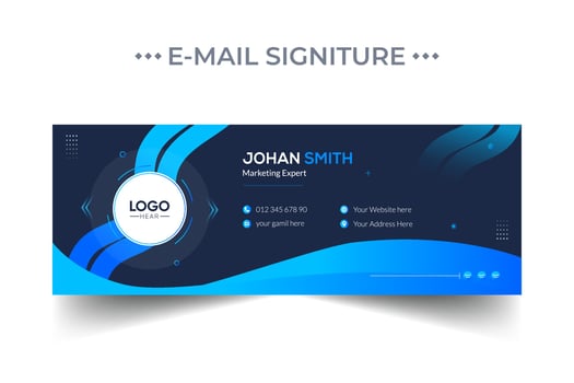 Modern email signature template or email footer design vector