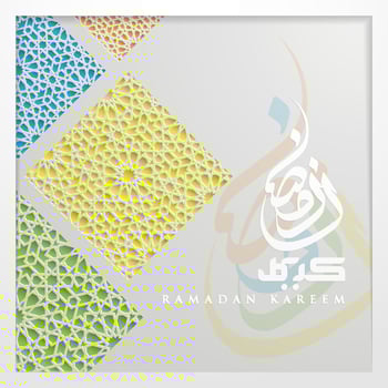 Ramadan Kareem Greeting Card Islamic Floral Pattern vector design