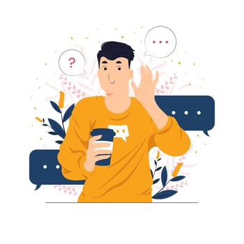 Listening, hearing, whispering, and pay attention concept illustration vector