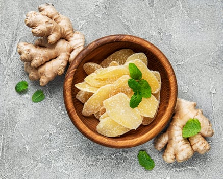 Sweet and spicy candied ginger photo