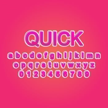 quick font alphabet vector