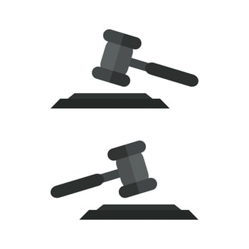 Judge Hammer Illustrated On White Background vector