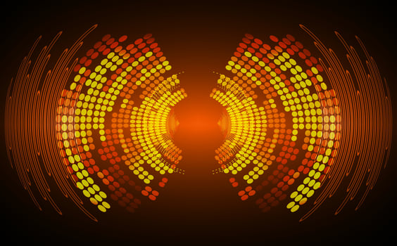 Sound waves oscillating dark light vector