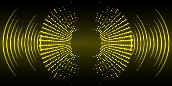 Sound waves oscillating dark light vector