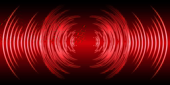 Sound waves oscillating dark light vector