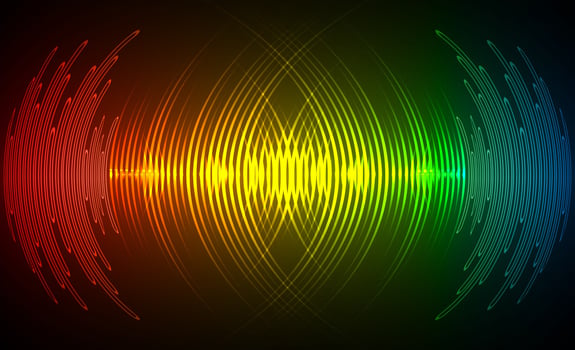 Sound waves oscillating dark light vector
