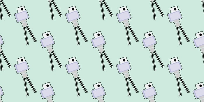 Seamless pattern of Digital Camera on a Tripod design vector