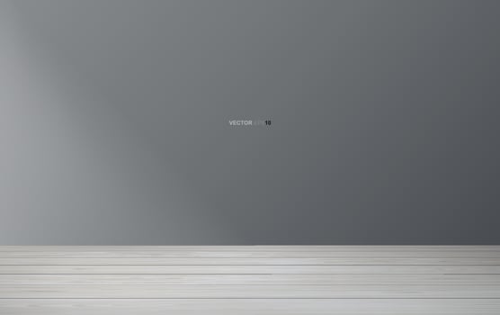 Empty room space background with wooden floor. Vector. vector