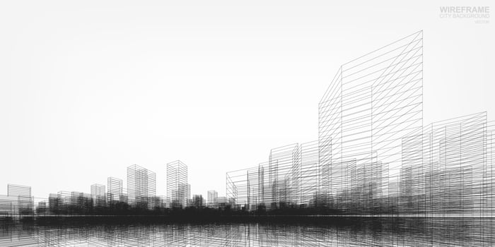 Wireframe city background. Vector. vector