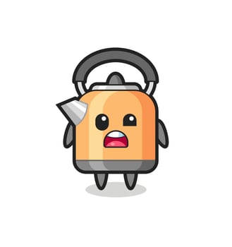 the shocked face of the cute kettle mascot vector