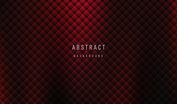 Abstract geometric square pattern on red and black blurred background. vector