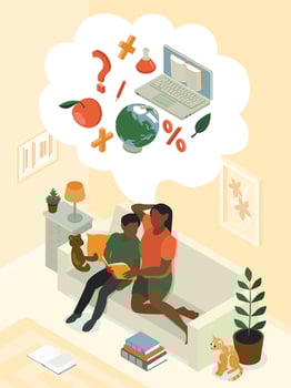 Homeschooling Isometric Composition vector