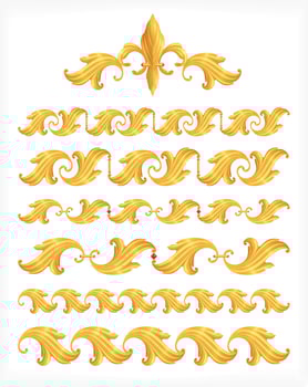 Heraldic Decorative Seamless Borders vector