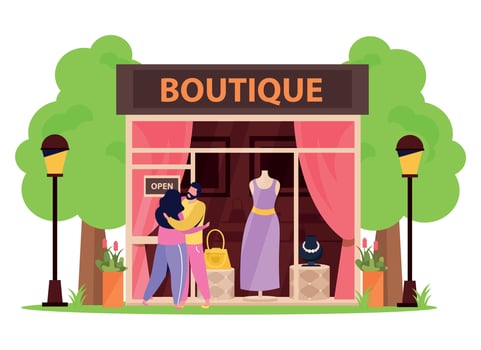 Boutique Valentine Flat Composition vector