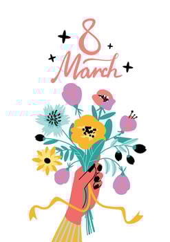 Flowers For Women Card vector