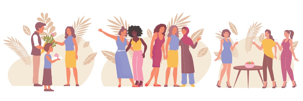 Womens Day Composition Set vector