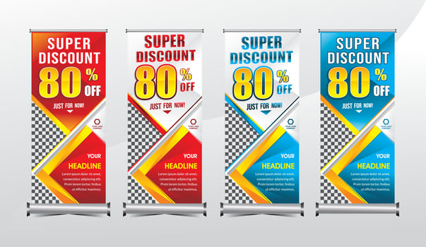 standing banner template super special offer sale vector