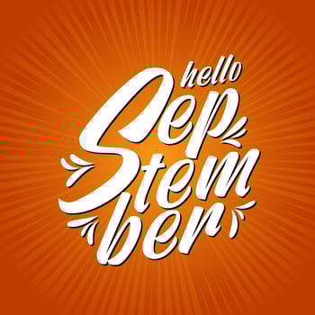 hello september typography tex vector