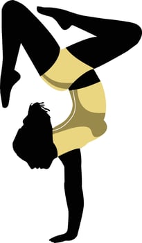 HEADSTAND HOLLOW BACK POSE PINCHA MAYURASANA YOGA VECTOR