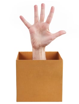 Hand with fingers spread photo