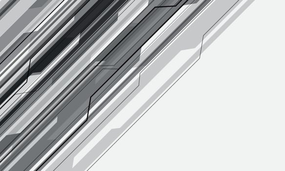 grey cyber geometric on white futuristic technology background vector