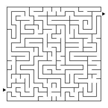 Abstract complex square isolated labyrinth. vector