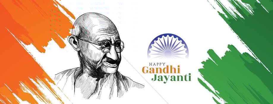 Happy gandhi Jayanti celebration banner design vector