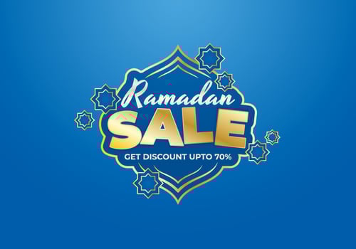 Sales promotion banner for ramadan sale vector