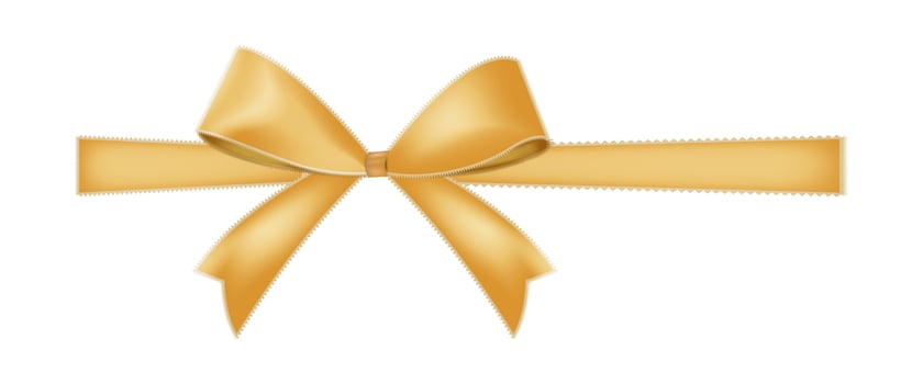 Golden Bow tie ribbon vector