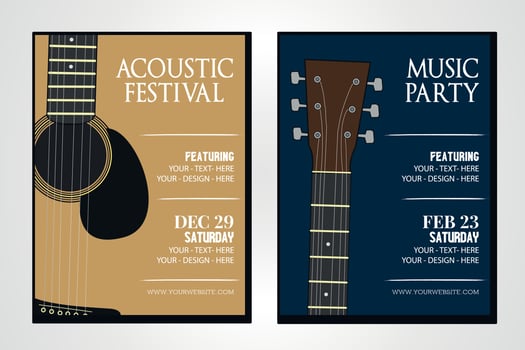 Creative Music party festival poster flyer brochure template vector illustration